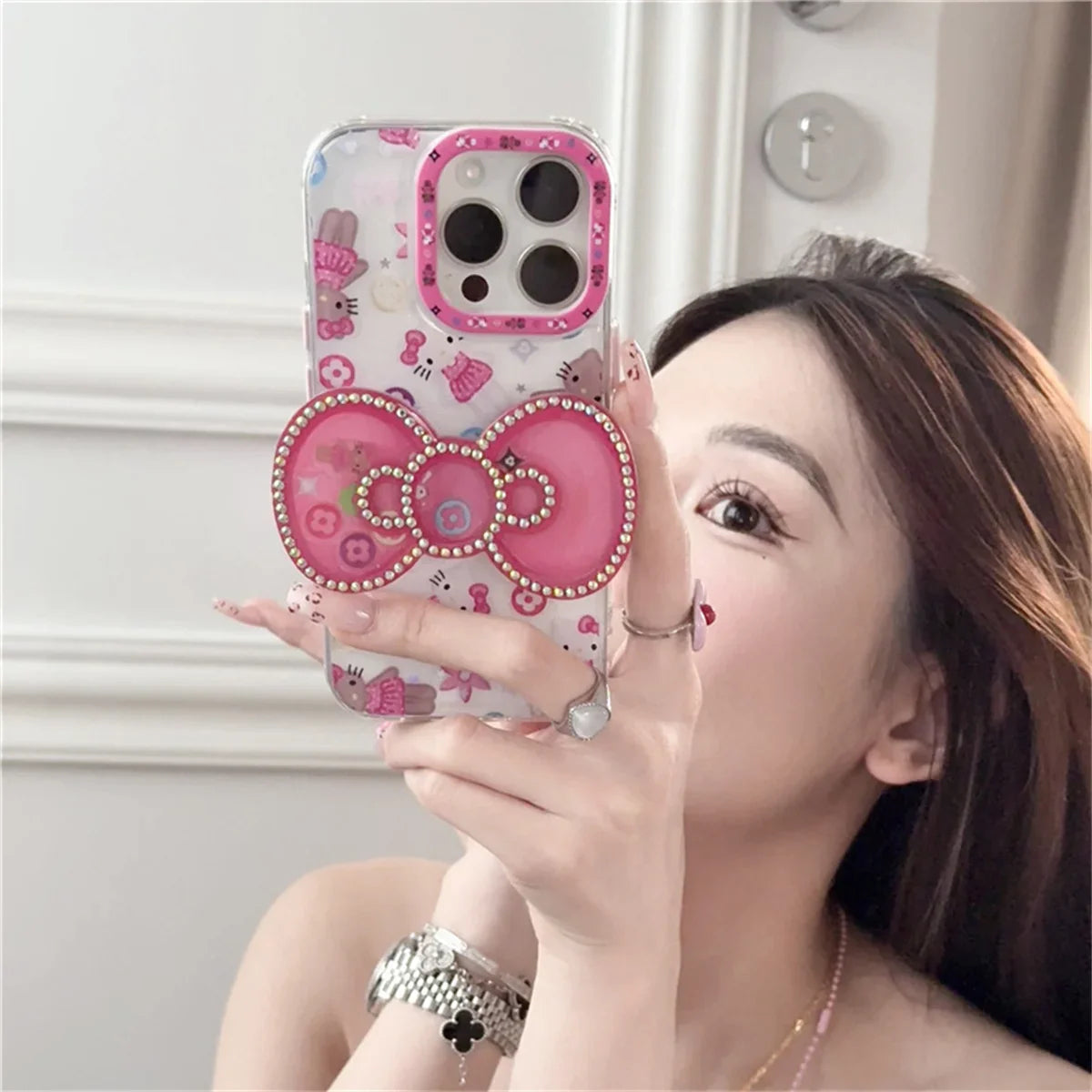 Cute Flower Hellokitty Phone Case For iPhone
