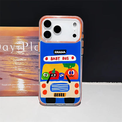Kawaii Cartoon Carrot Bus Magnetic Phone Case For iPhone