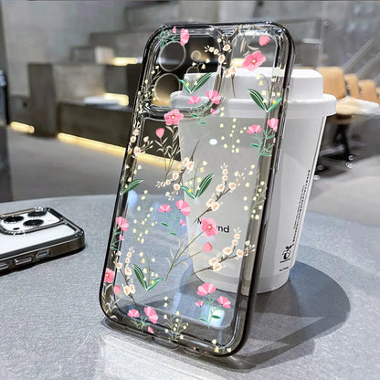 Flower Bumper Transparent Shockproof Phone Case
