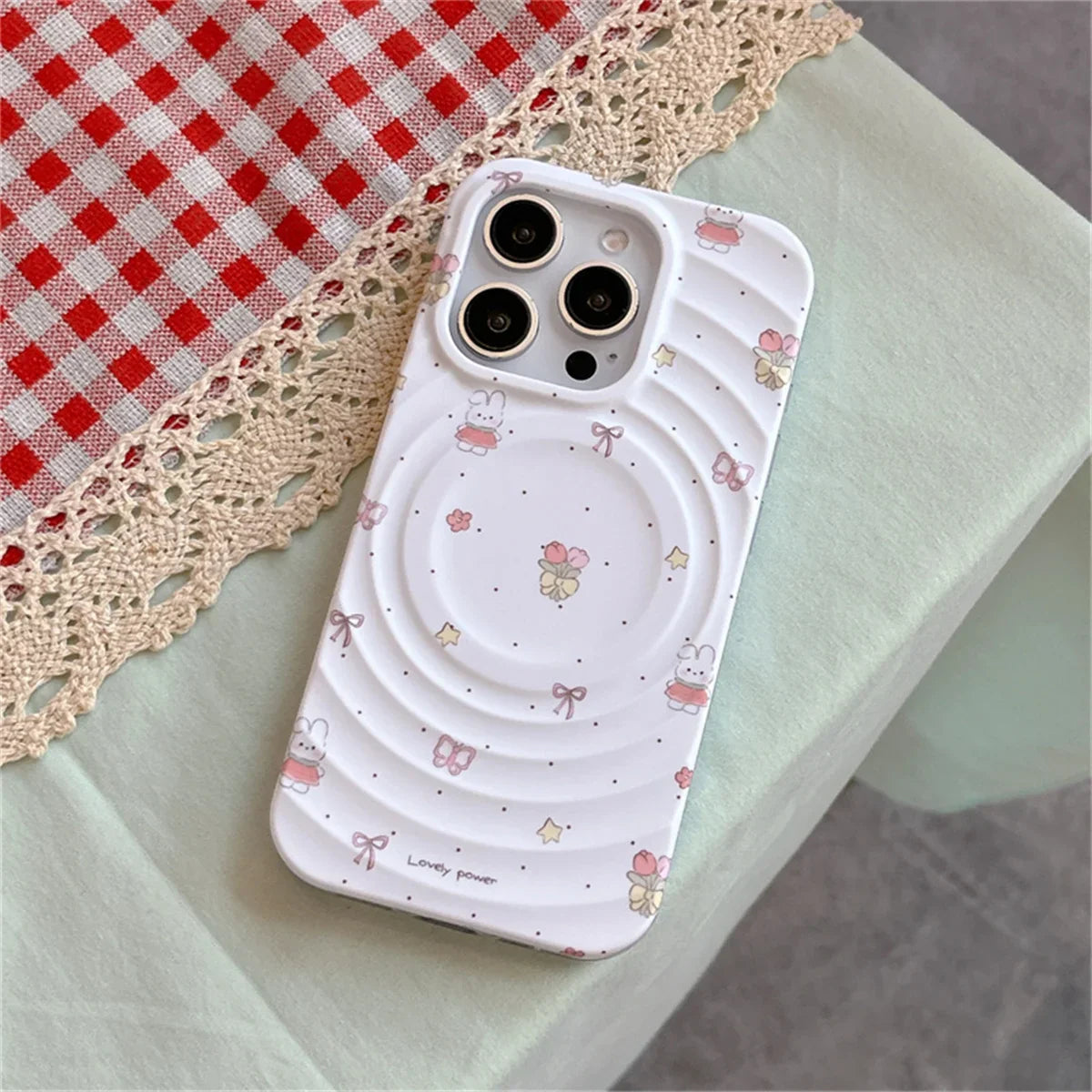Fashion Water Ripple Texture Magnetic Phone Case For iPhone