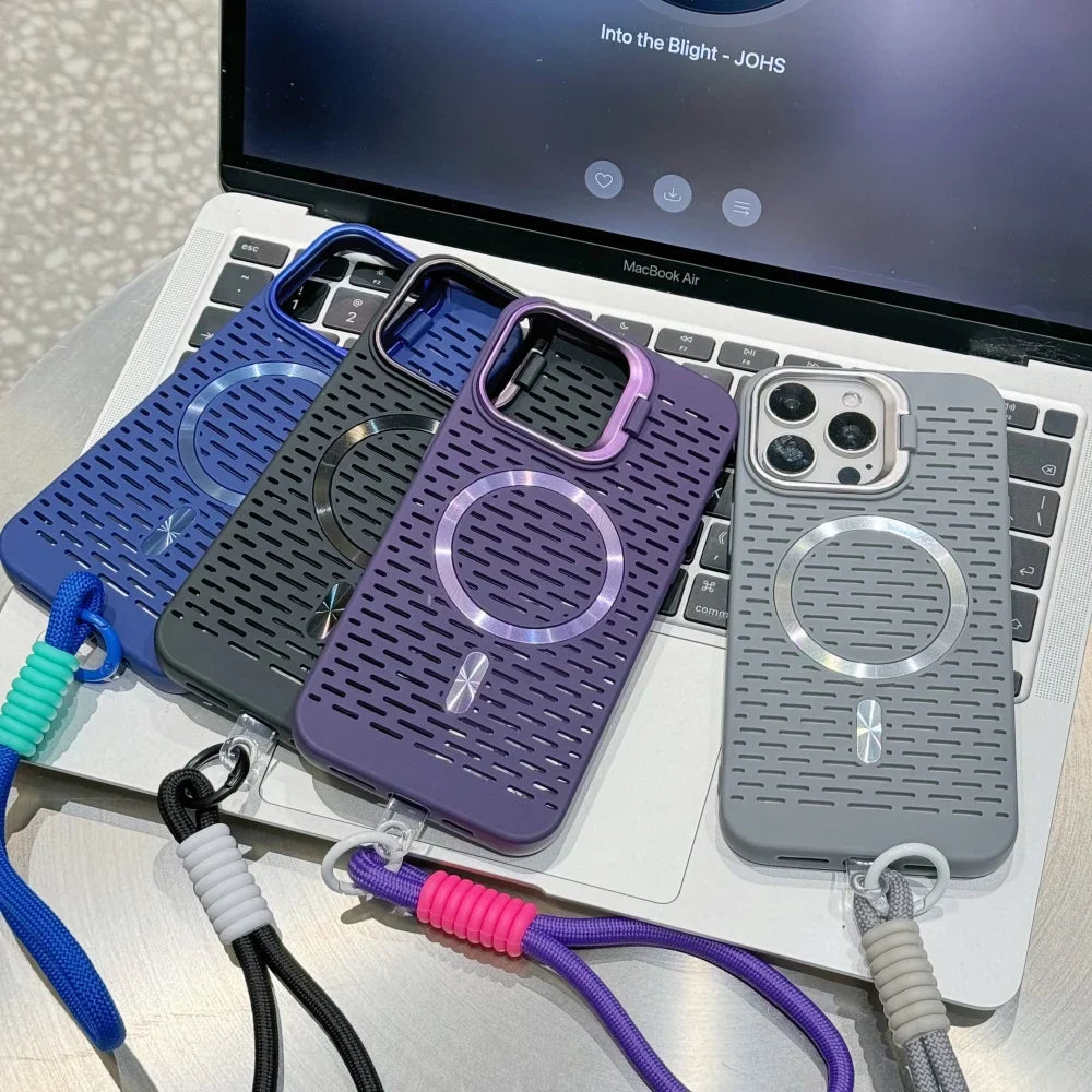 Lens mount For magsafe Wrist Strap Lanyard Phone Case For iPhone