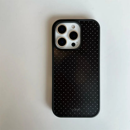 Simple Black Polka Dot Magnetic Phone Case For iPhone