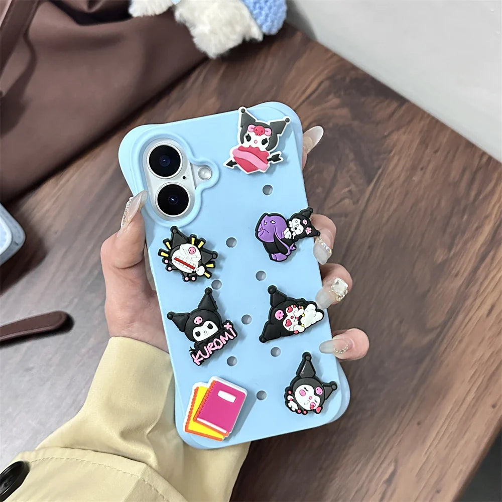 Crocs Charms Cute DIY Holes Silicone Soft Phone Case