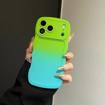 Soft Silicone Gradient Color Wave Phone Case For iPhone