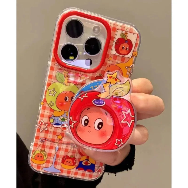 Healing Red Apples Twinkle Star Magnetic Phone Case For iPhone