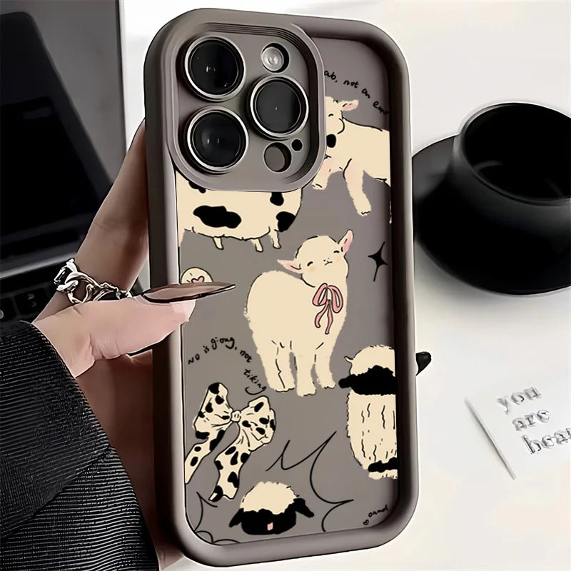 Lucky Angel Sheep Silicone Phone Case For iPhone