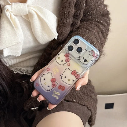 Cute Gradient Cartoon Love Hello Kitty Cat Phone Case For iPhone