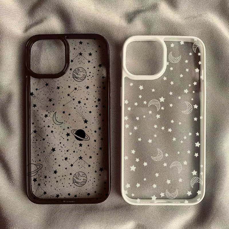 Universe Starry Sky Moon Clear Phone Case