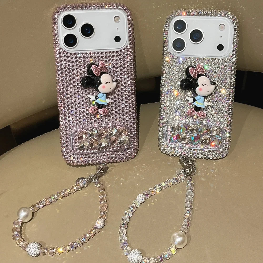 Kawaii Minnie Rhinestone Bling Crystal Phone Case For iphone