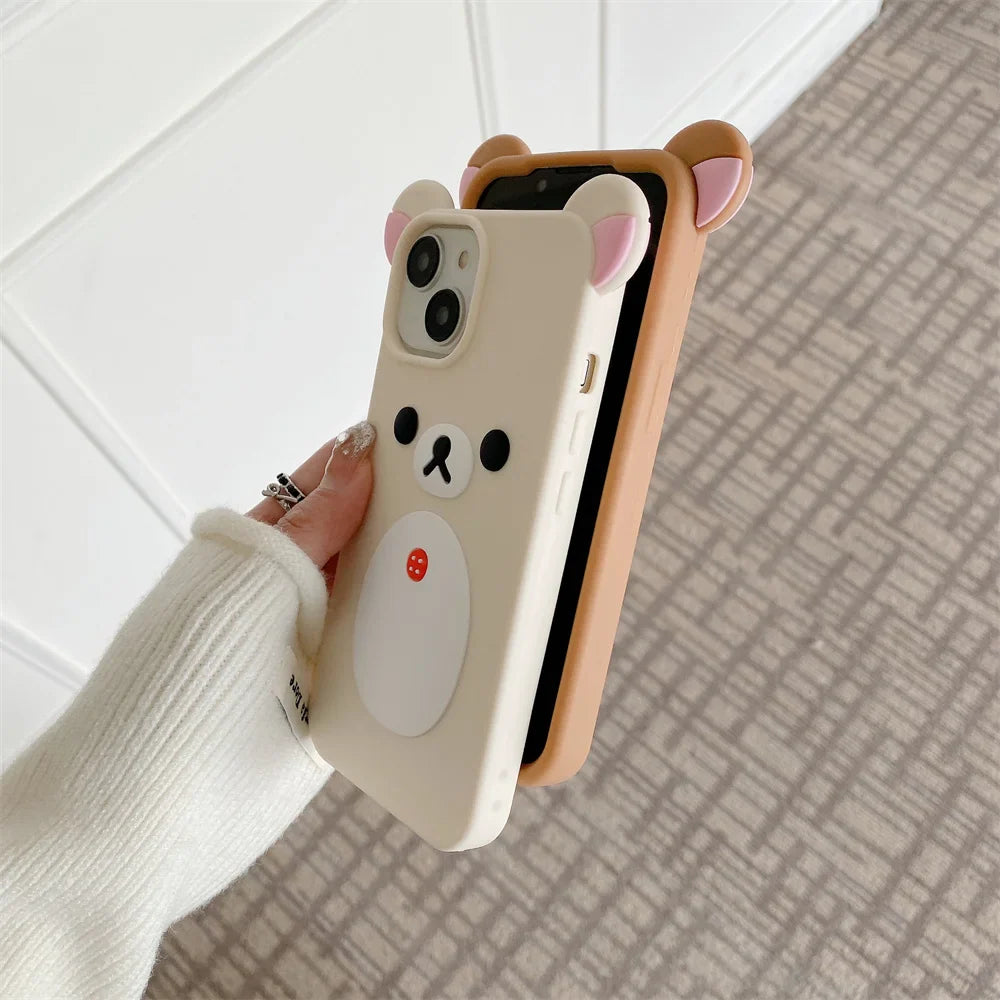 Cartoon Rilakkuma Bear Soft Silicone Phone Case