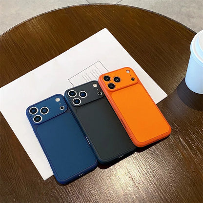 Luxury Solid Colors Lichee Leather Texture Phone Case For iPhone