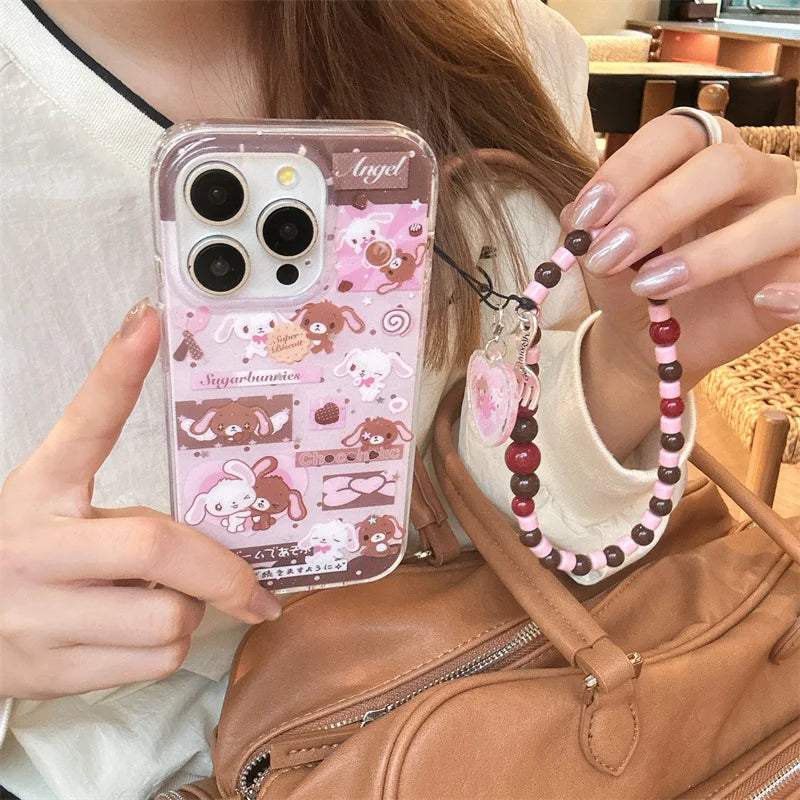 Kawaii Cartoon Sweet Rabbit Phone Case For iPhone
