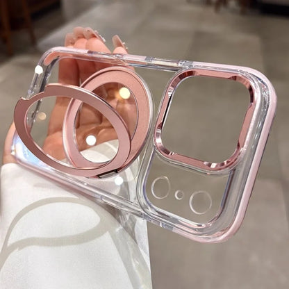 Luxury Plating Ultra Thin Clear For Magsafe Bracket Case for iPhone