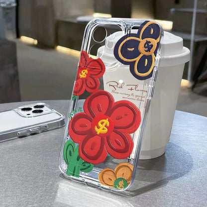 Flower Shockproof Silicone Cover Funda Phone Case