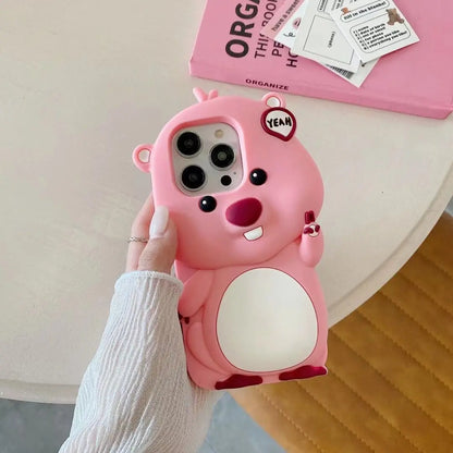 3D Cartoon Cute Loopy Pink Phone Case