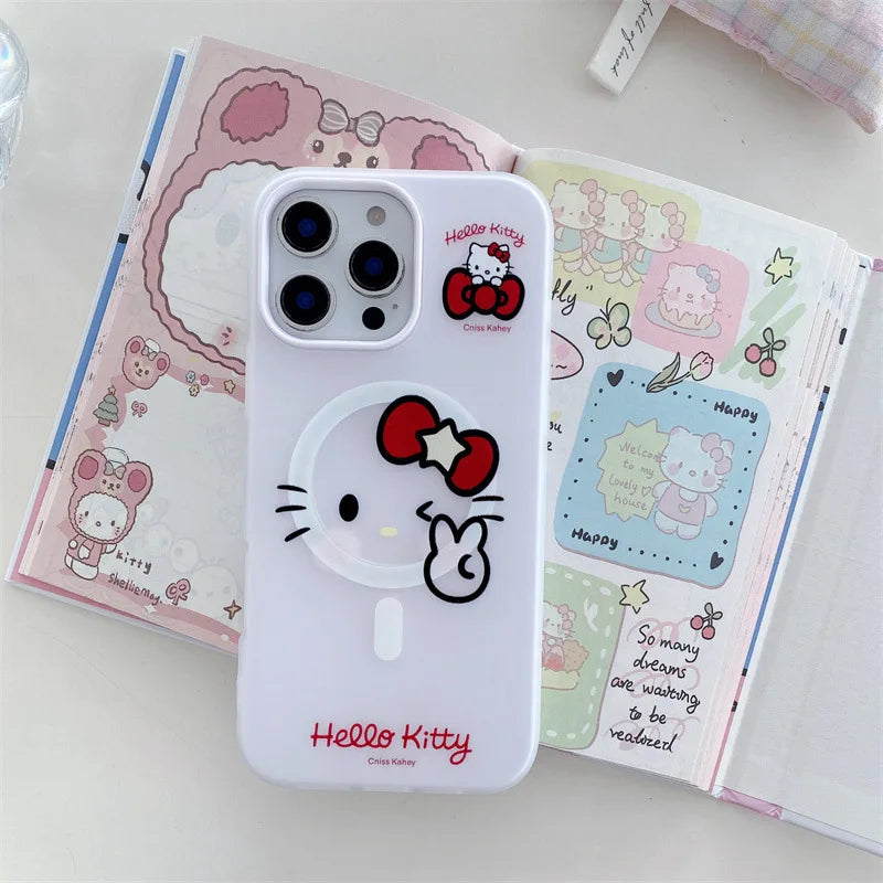 Kawaii Hello Kitty Magsafe Magnetic Phone Case For iPhone