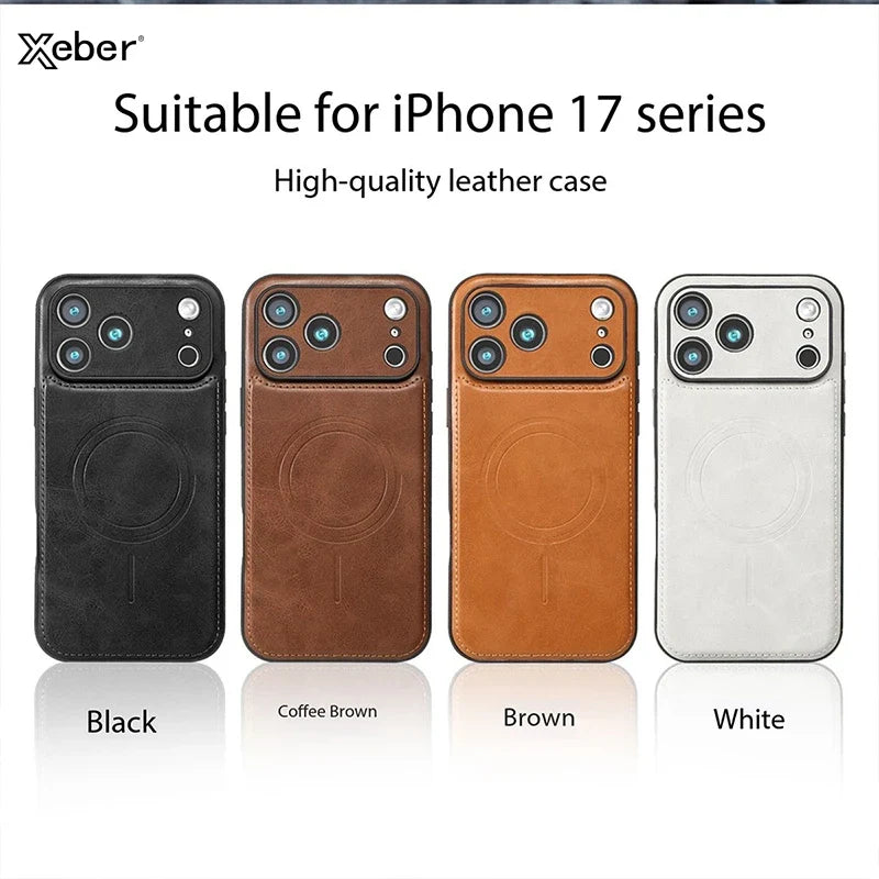 For Magsafe Magnetic Leather Phone Case For iPhone