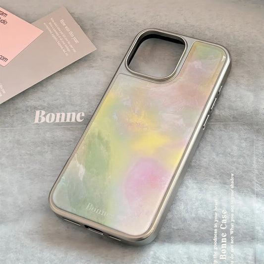 Luxury Gradient Marble Pattern Drop Glue Phone Case For iPhone