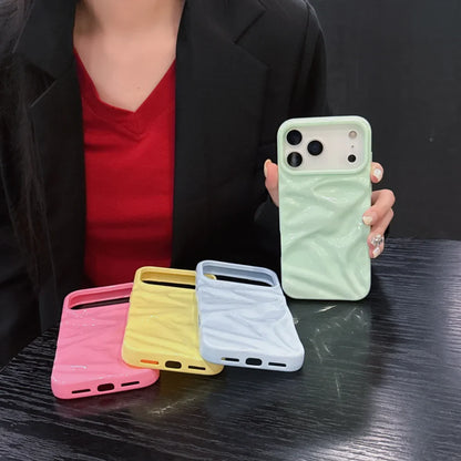 Candy Color Ripple Texture Glossy Phone Case For iPhone