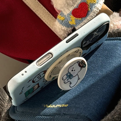 Splash-ink Cartoon Puppy Magnetic Holder Phone Case For iPhone