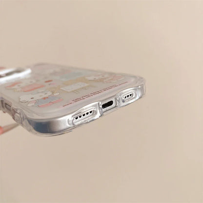 Cartoon Hello Kitty Cute Cats Shockproof Candy Clear Pink Phone Case