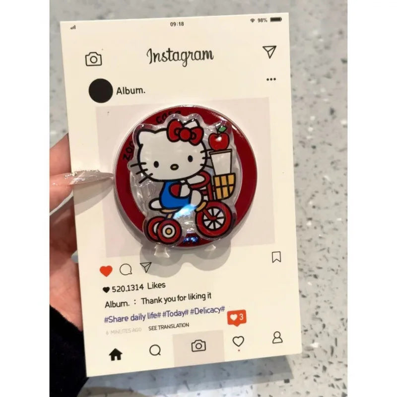 The Phone Case With The Cute Hello Kitty Magnetic Stand is Suitable For iPhone