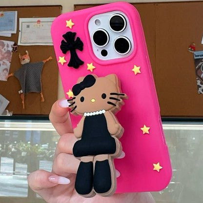 Leather Long Legs Hellokittys Mobile Phone Case Bracket Suitable For iPhone