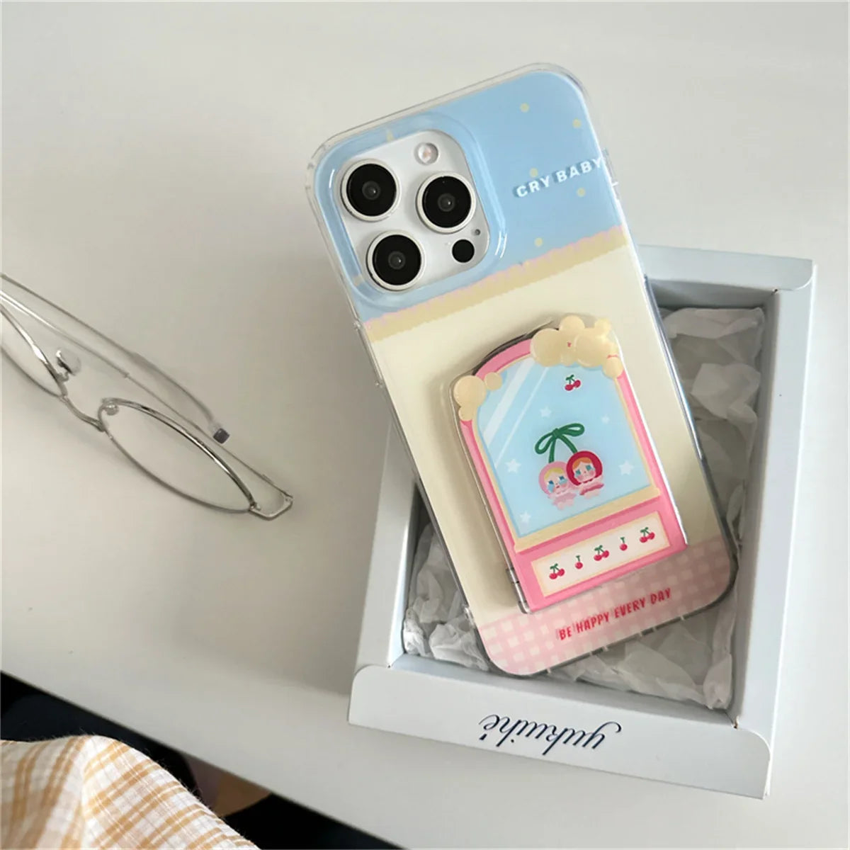 Kawaii Cartoon Hello Kitty Stand Holder Phone Case For iPhone