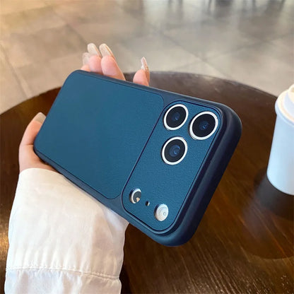 Luxury Solid Colors Lichee Leather Texture Phone Case For iPhone