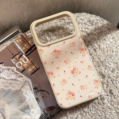 Korean Autumn Full Screen Flowers Drop Glue Phone Case For iPhone