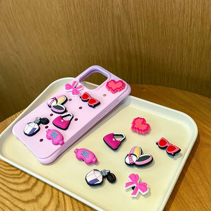 Luxury Diy Charms Holes Phone Case For iPhone