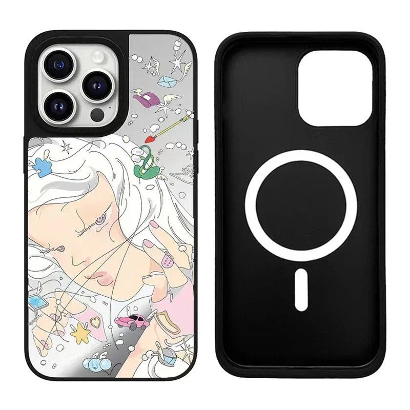 MagSafe Mirror Surface Anime Girl Case Phone Case