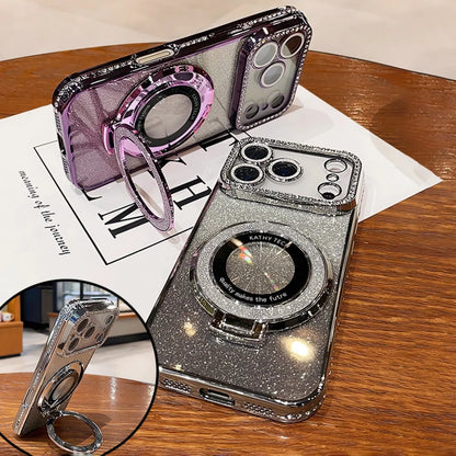 Luxury Plating Diamond Glitter Holder Stand Phone Case For iPhone