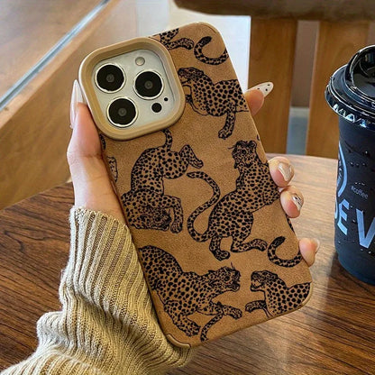 Vivid Leopard Pattern Bonded Leather Phone Case For iPhone