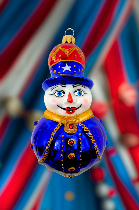 Sheriff Snowman Glass Ornament