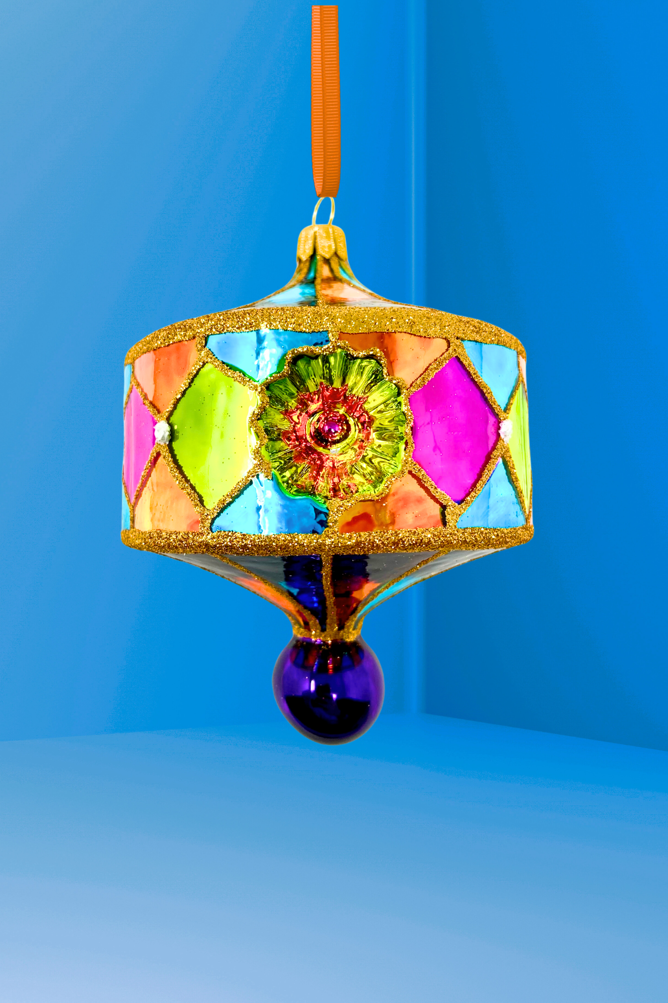South Beach Reflector Polish Glass Ornament
