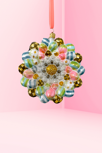 Spring Daisy Holiday Glass Ornament