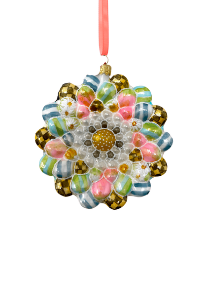 Spring Daisy Holiday Glass Ornament