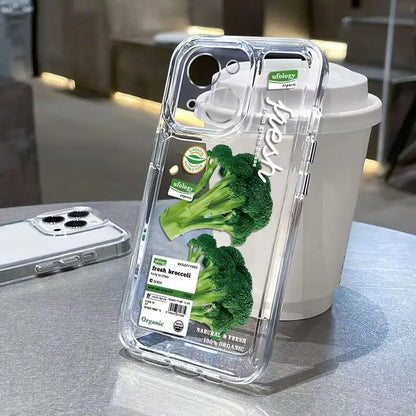 Vegetable Lable Cover Soft Transparent Phone Case