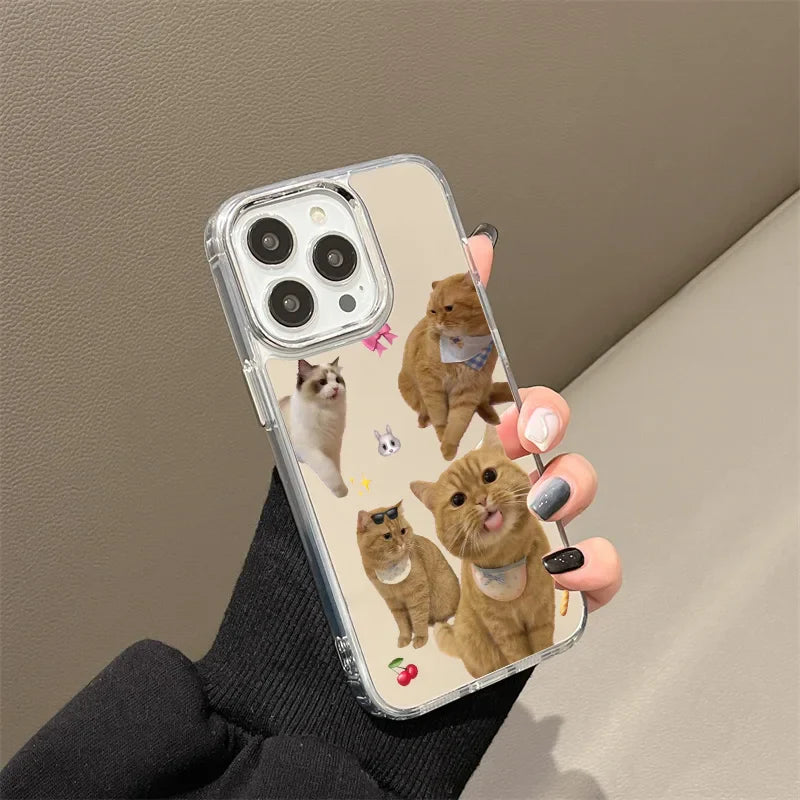 Cute Cat Soft Mirror Phone Case