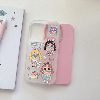 Fashion Cute Pink Cry Girl Phone Case For iPhone