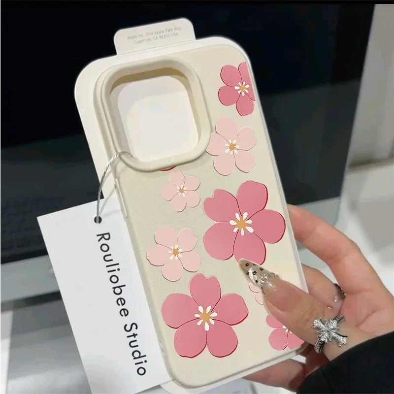 Korean Floral Flowers Phone Case For IPhone
