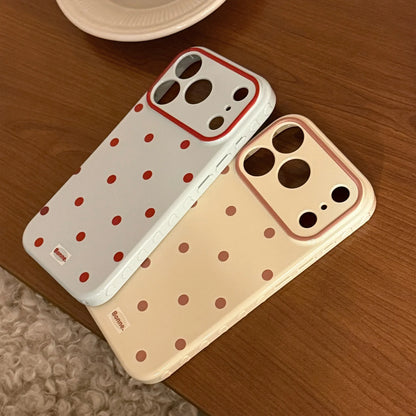 Korean Full Screen Polka Dots Soft Phone Case For iPhone
