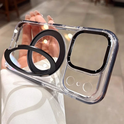 Luxury Plating Ultra Thin Clear For Magsafe Bracket Case for iPhone