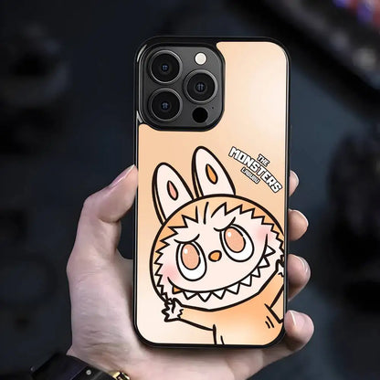 Cute Cartoon LABUBU Orange Phone Case Suitable For iPhone