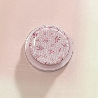 Korean Full Screen Flowers Silver Edge Plating Magnetic Bracket Phone Case For iPhone