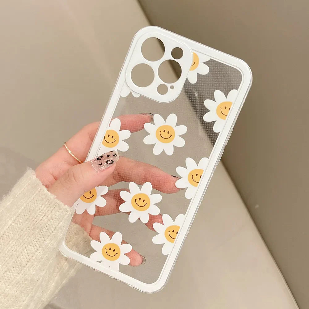 Daisy Flowers Love Heart Cover Coque Phone Case