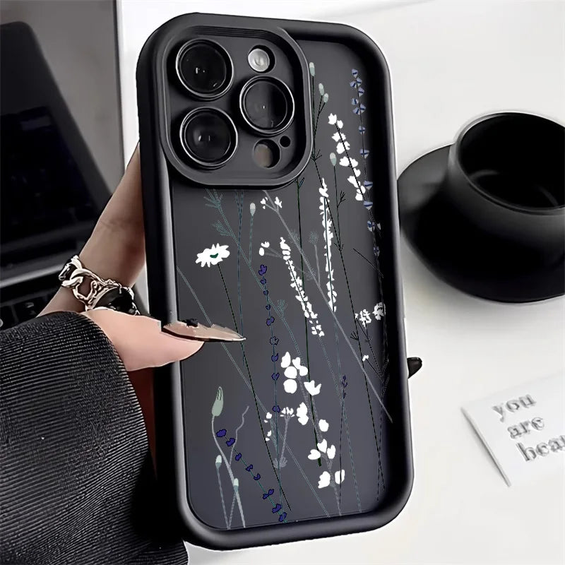 Black Flower Phone Case
