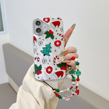 Cute Christmas Tree Cane Feather Veil Phone Case