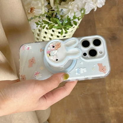 Miffy Phone Case with Holder Kawaii Miffy Rabbit Suitable For iPhone